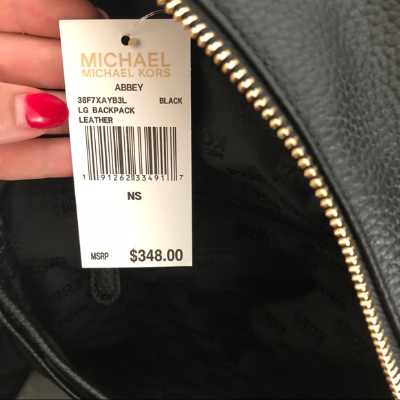 Michael Kora Black Leather Backpack - Picture 4 of 5